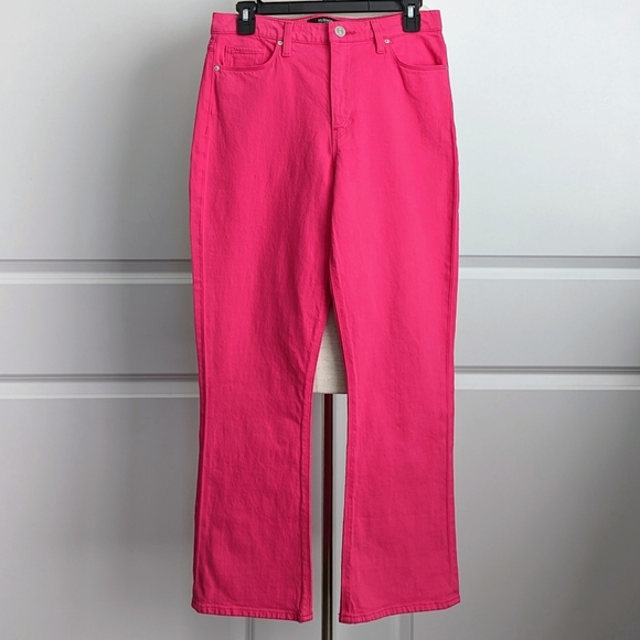 Hudson Holly Jeans High Rise Cropped Bootcut Zip Fly Hibiscus Pink Denim 27 NWT - Picture 2 of 14